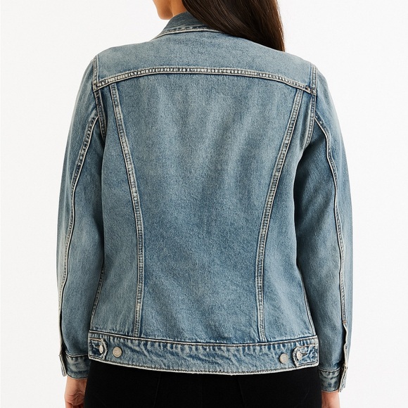 Lucky Brand Boyfriend Jean Jacket Distressed Sizes S and L NWT - Picture 2 of 14